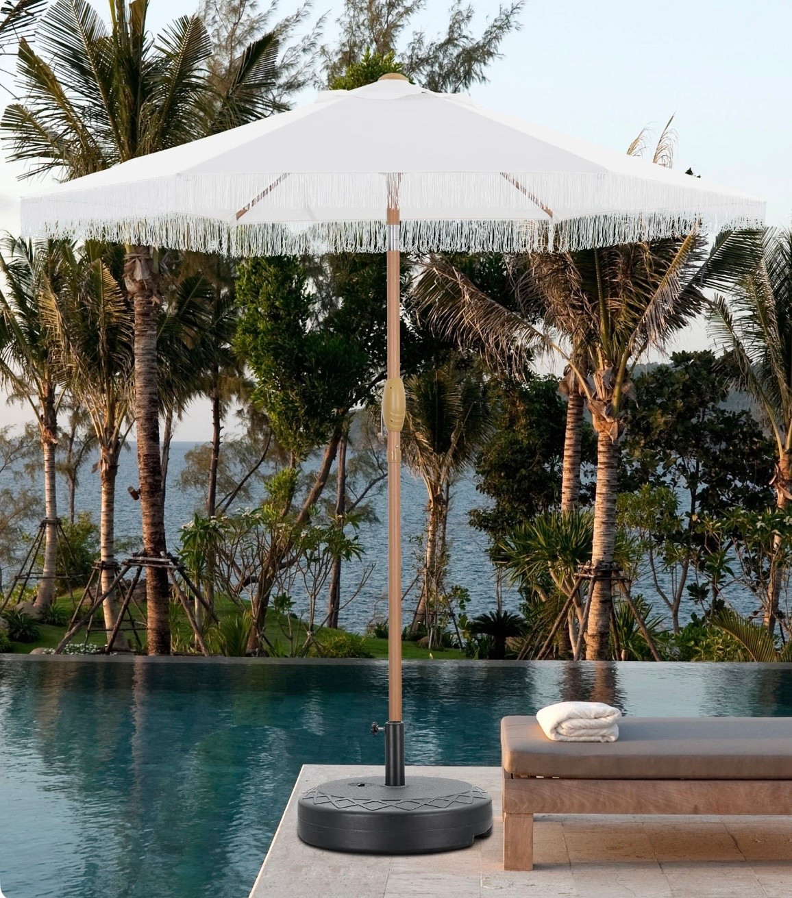 7.5 ft Boho Fringe Patio Umbrella, Waterproof Outdoor Tassels Umbrella 

#LTKHome #LTKSwim #LTKSeasonal