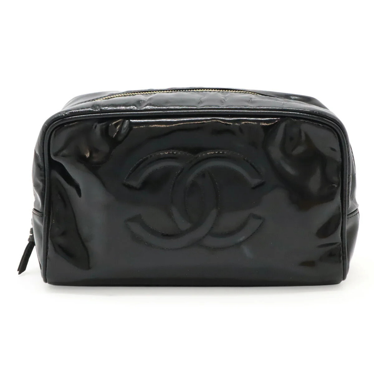 Chanel Coco Mark Patent Leather Pouch | Shop Simon