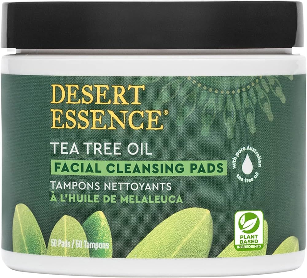 Desert Essence, Daily Facial Cleansing Pads with Tea Tree Oil, Removes Dirt & Oil | Amazon (US)