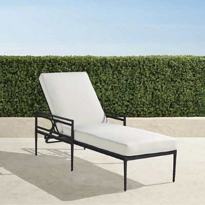 Angelina Chaise Lounge with Cushions in Jet Black Aluminum | Frontgate
