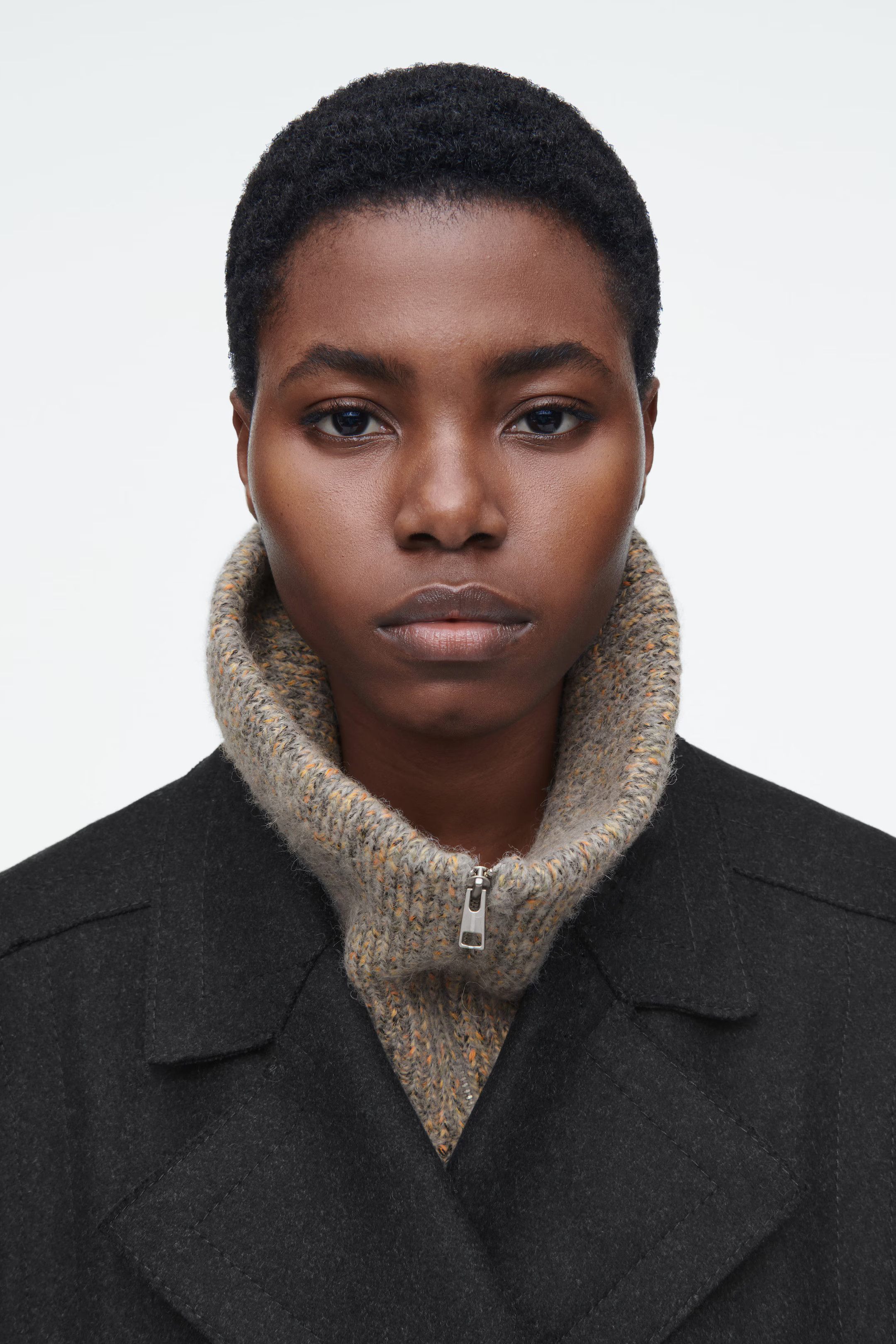 MÉLANGE WOOL-BLEND COLLAR - BEIGE MÉLANGE | COS (AU)