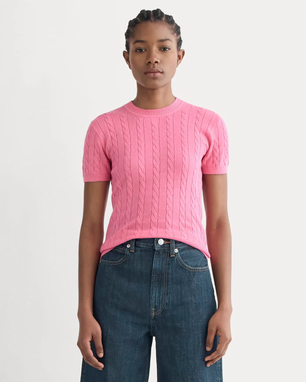 The Cable Crew in Cotton Cashmere | Deep Pink | Everlane