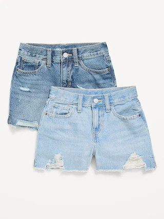 High-Waisted Ripped Frayed-Hem Jean Shorts 2-Pack for Girls | Old Navy (US)