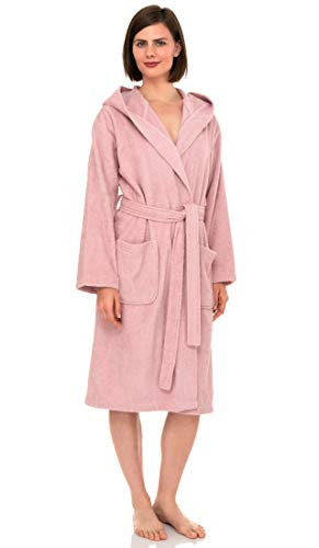 TowelSelections Womens Hooded Robe 100% Cotton Soft Towel Bathrobe Terry Cloth Shower Bath Robes for Women 2X-3X Coral Blush | Amazon (US)