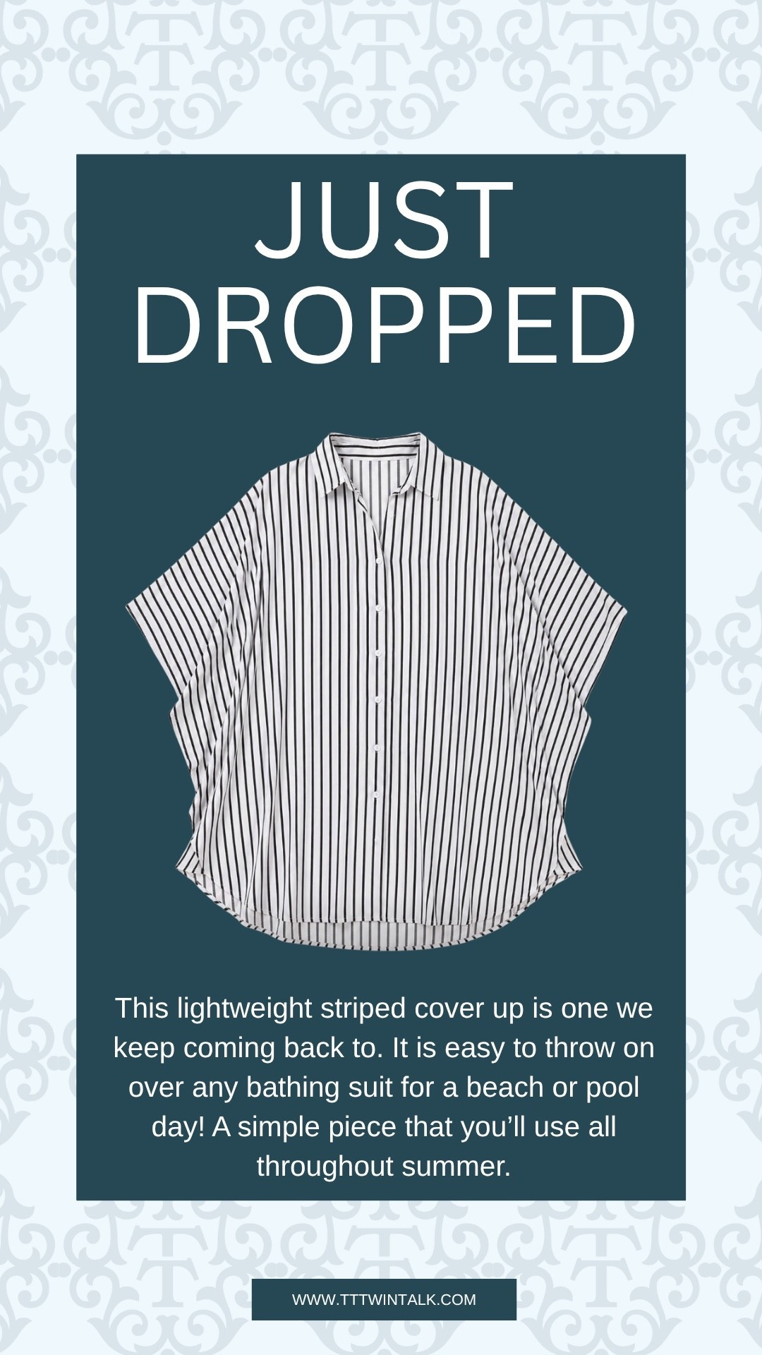 This lightweight striped cover up is one we keep coming back to. It is easy to throw on over any bathing suit for a beach or pool day! A simple piece that you’ll use all throughout summer.

#LTKSeasonal #LTKMidsize #LTKOver40