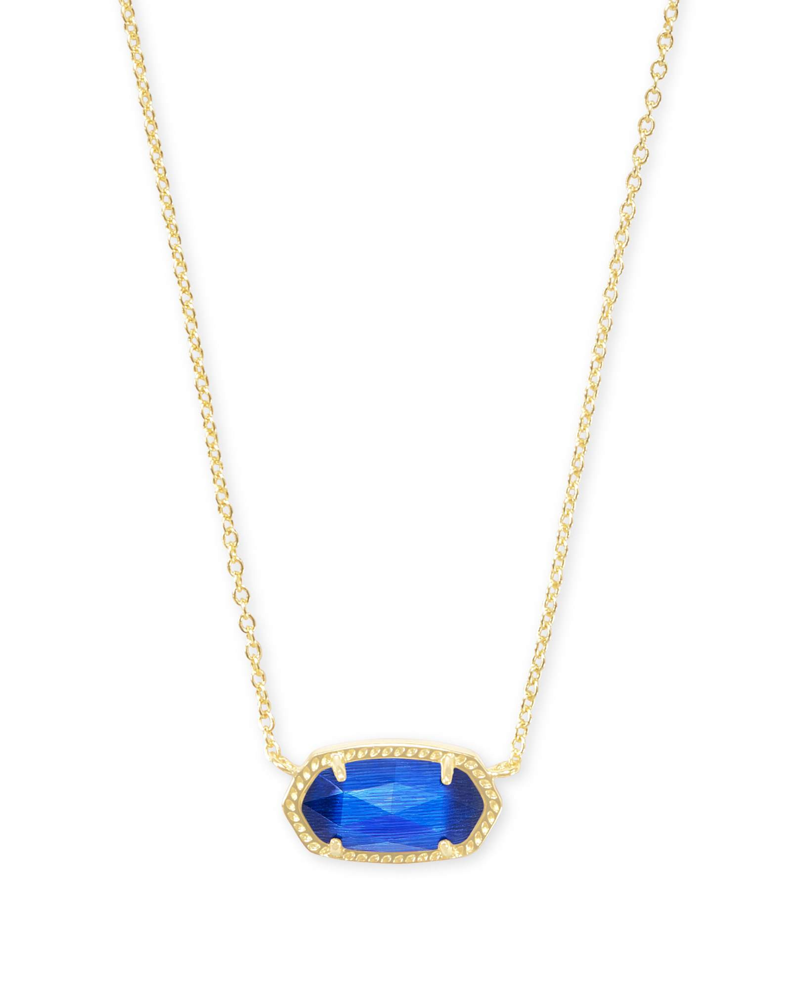 Kendra Scott Elisa Gold Pendant Necklace in Cobalt Cat's Eye | Cats Eye | Kendra Scott