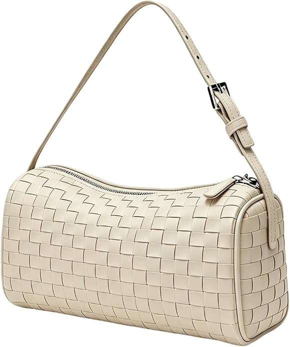 Woven Crossbody Bags for Women Mini Barrel Hobo Purse Braided Faux Leather Shoulder Bag with Adju... | Amazon (US)