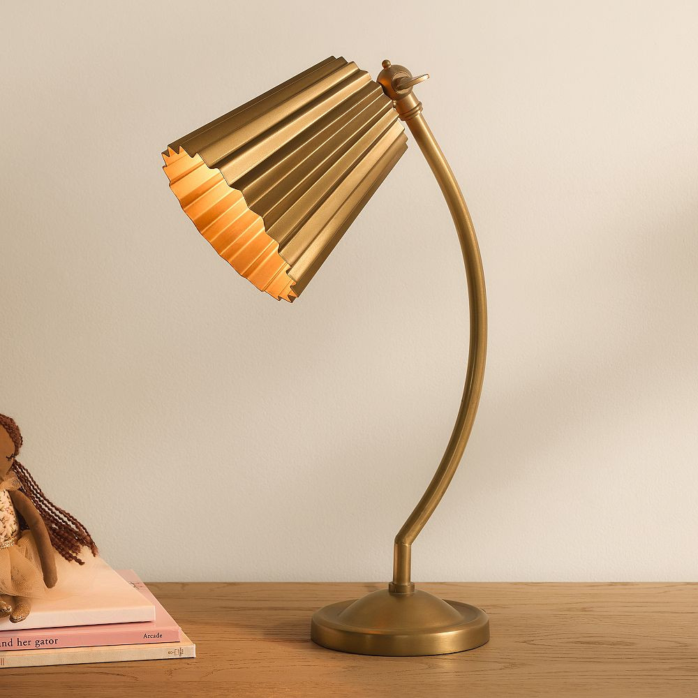 Chris Loves Julia Metal Pleated Task Lamp (17") | Pottery Barn Teen