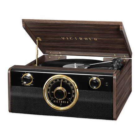 Victrola Wood Metropolitan Mid Century Modern Bluetooth Record Player with 3-speed Turntable and ... | Walmart (US)