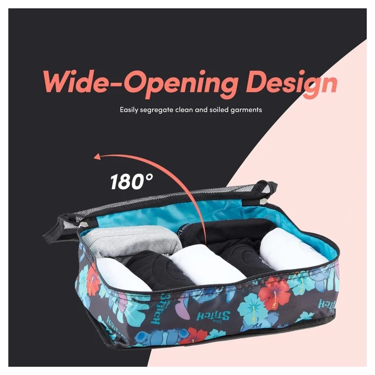 Disney Lilo and Stitch Packing Cubes, 5 Piece Set Travel Essential Packing Case Black | Walmart (US)