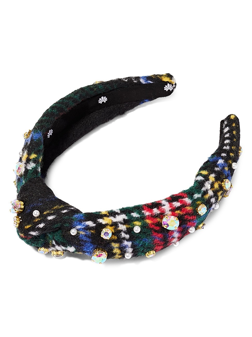 Kid's Faux Pearl & Crystal Knotted Plaid Flannel Headband | Saks Fifth Avenue