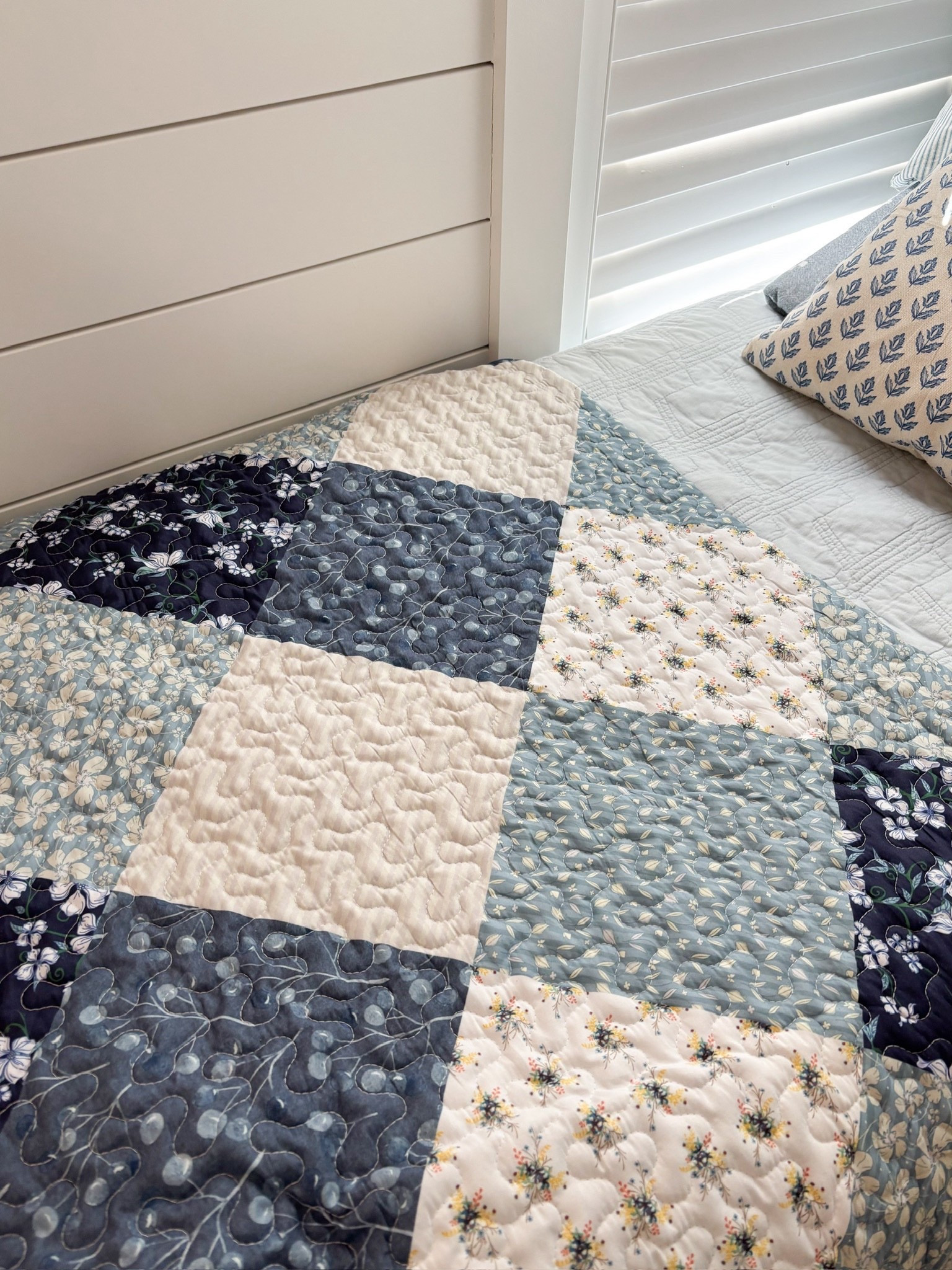 Blue and white patchwork throw blanket 

#LTKSaleAlert #LTKSeasonal #LTKHome