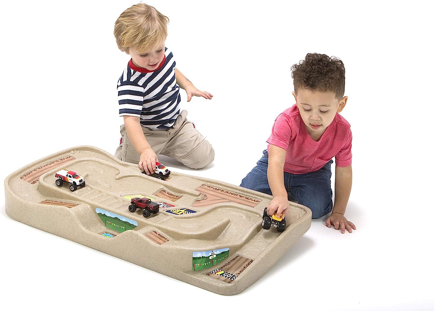 Simplay3 Portable Carry and Go Kids Race Track Toy Car Train Table, 2-Sided No Assembly for Child... | Amazon (US)