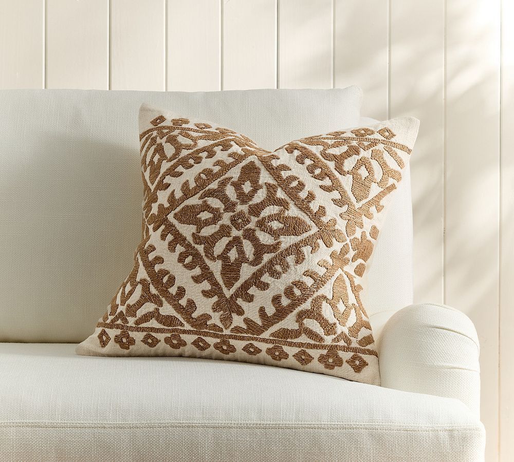 Atlas Embroidered Pillow Cover | Pottery Barn (US)
