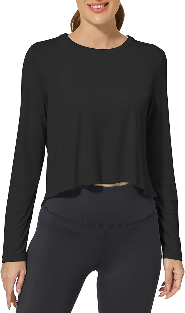 G4Free Women's UPF 50+ Long Sleeve UV Shirts Workout Crop Tops Running Gym Tops Athletic Lightwei... | Amazon (US)