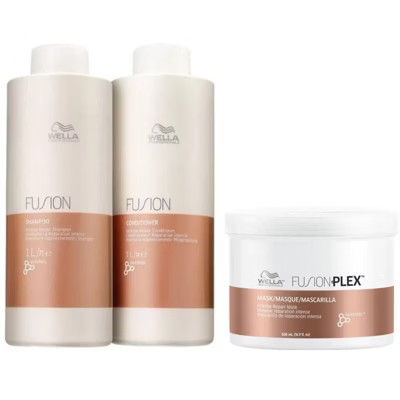 Wella FUSION PLEX Intense Repair Shampoo (33 oz) , Conditioner (33 oz) & Mask (16 oz) Kit for Damaged Hair TRIO Set | Target