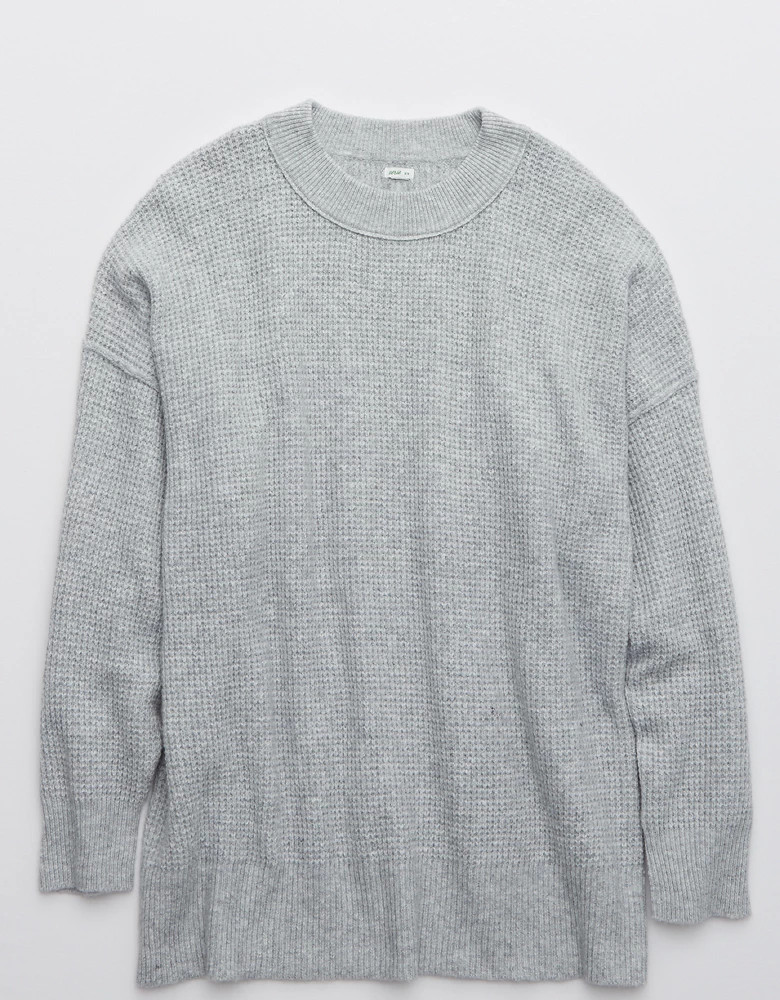 Aerie Waffle Oversized Crew Sweater | American Eagle Outfitters (US & CA)