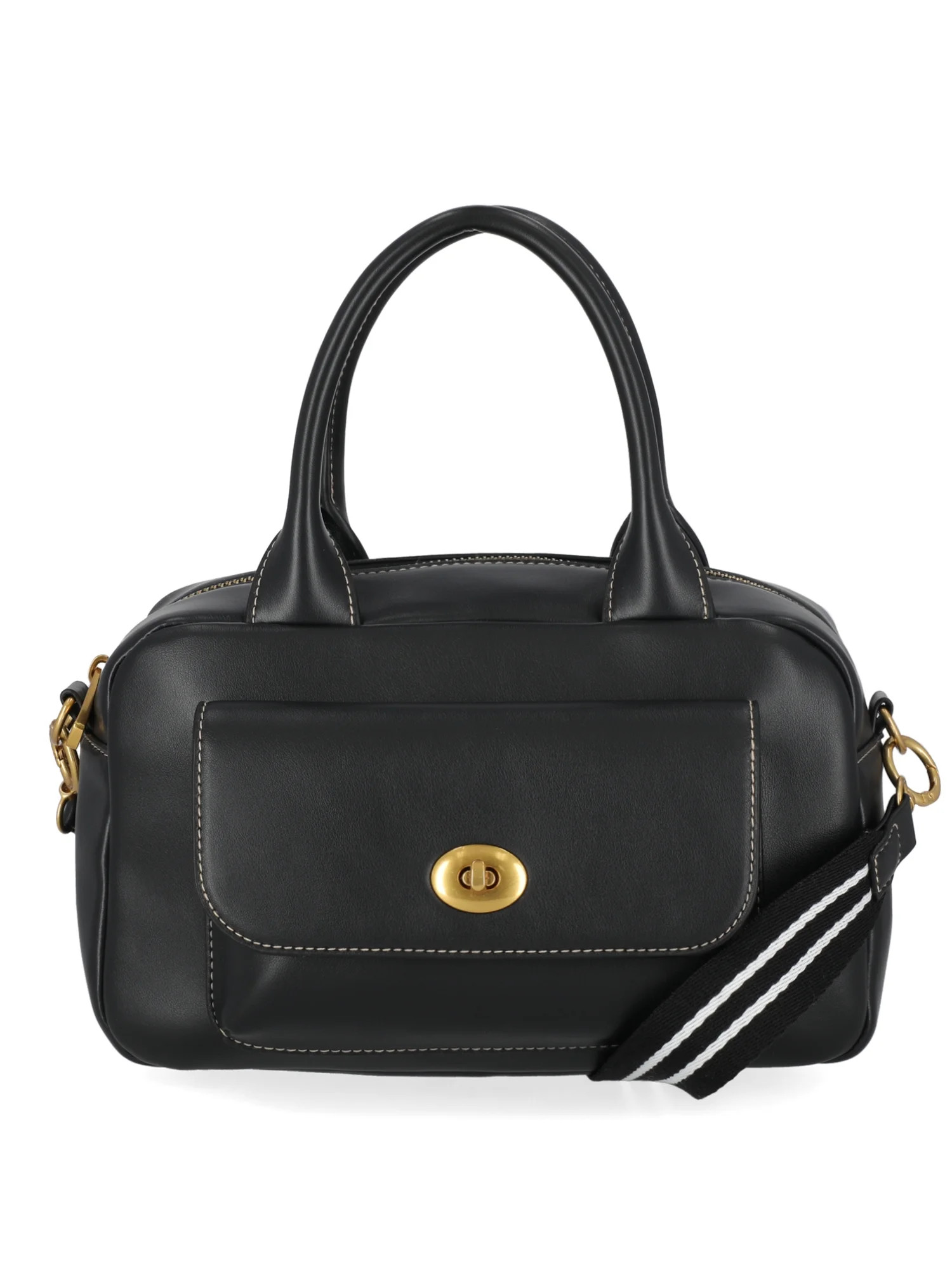 Free Assembly Women's Faux Leather Satchel Handbag, Black | Walmart (US)