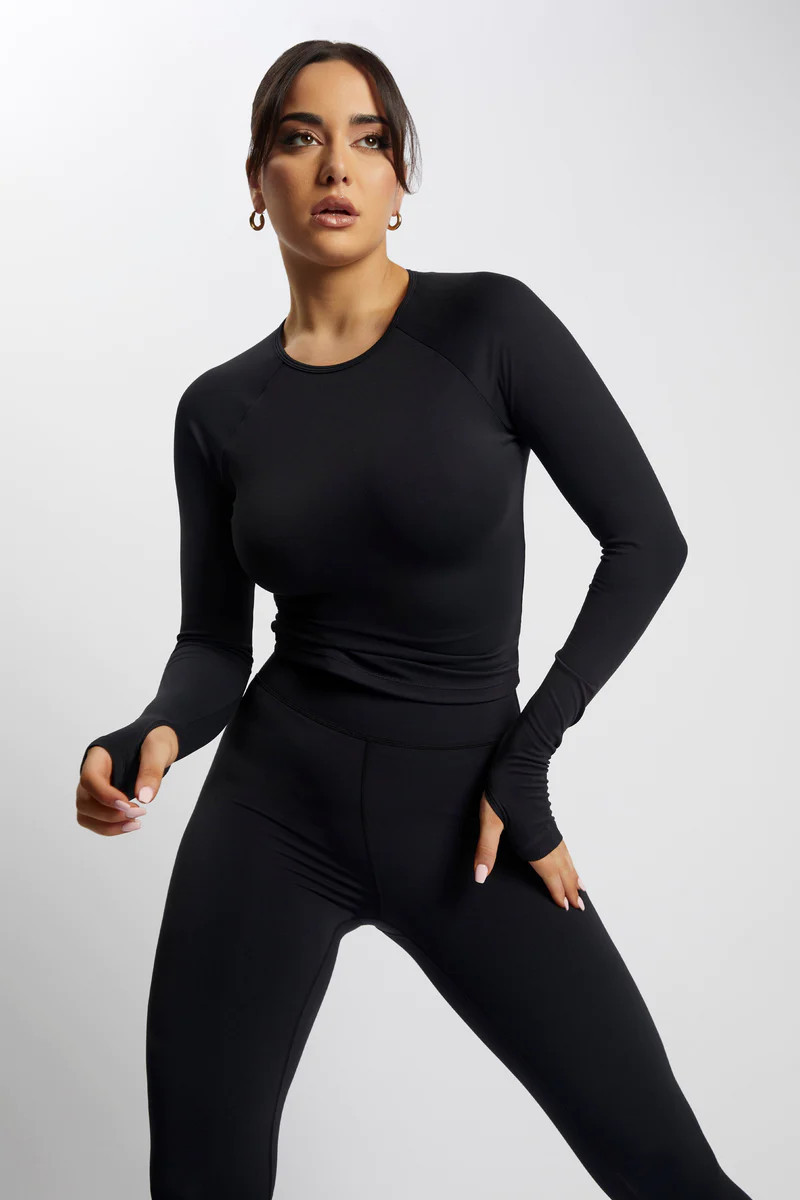 Venus Long Sleeve Top - Black | MESHKI US