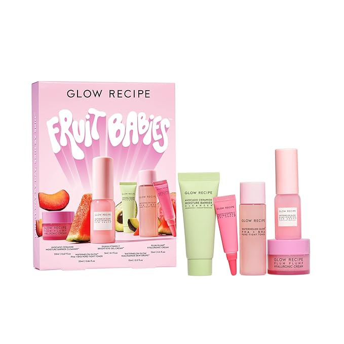 Glow Recipe Fruit Babies Skincare Kit - Gift Set with Ceramide Facial Cleanser, BHA Toner, Vitami... | Amazon (US)