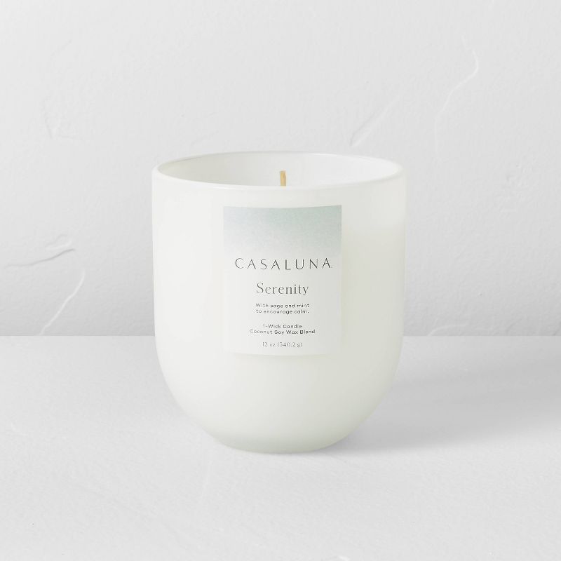 12oz Serenity Core Frosted Glass Candle White - Casaluna™ | Target