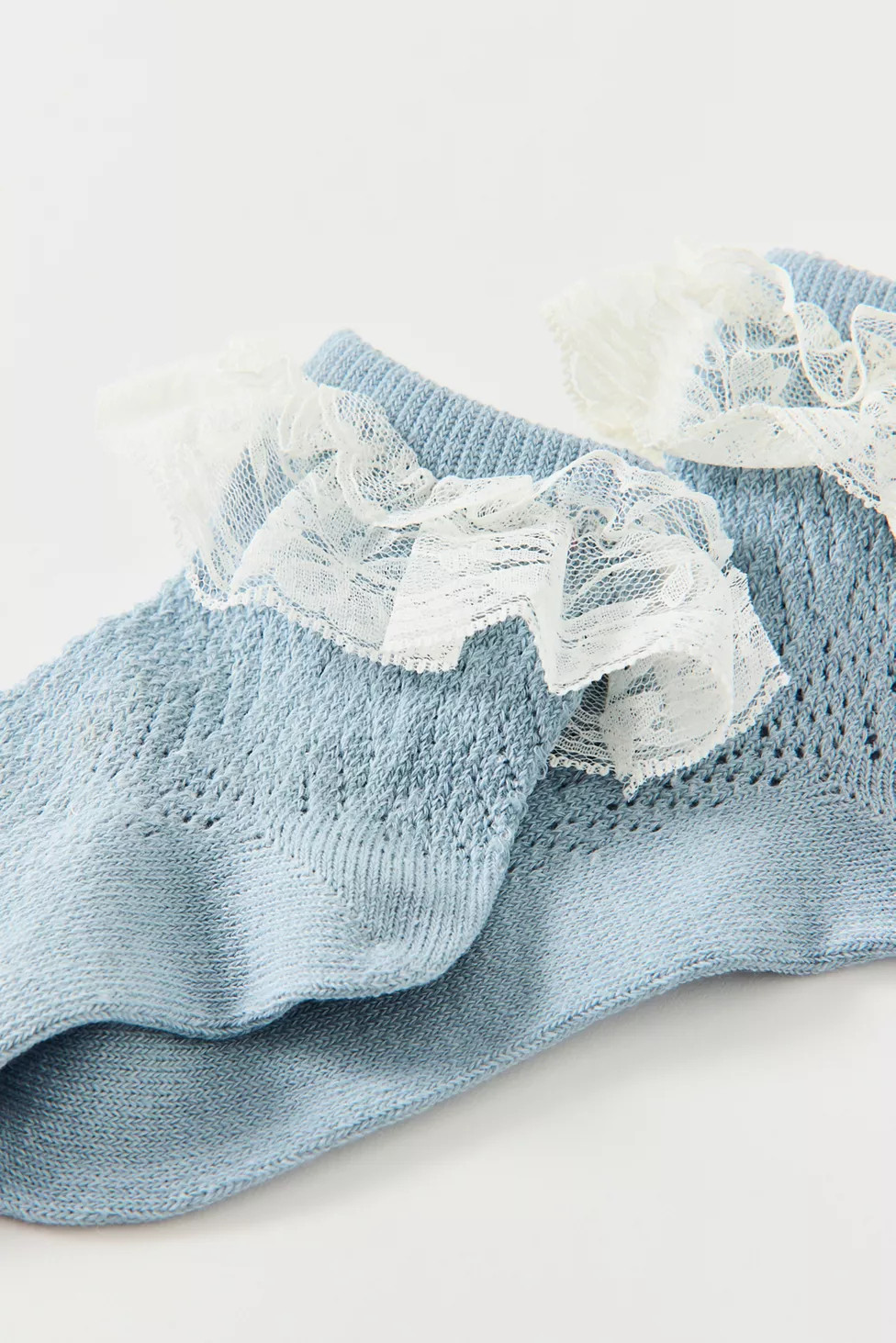 Lace Ruffle Pointelle Ankle Sock | Urban Outfitters (US and RoW)