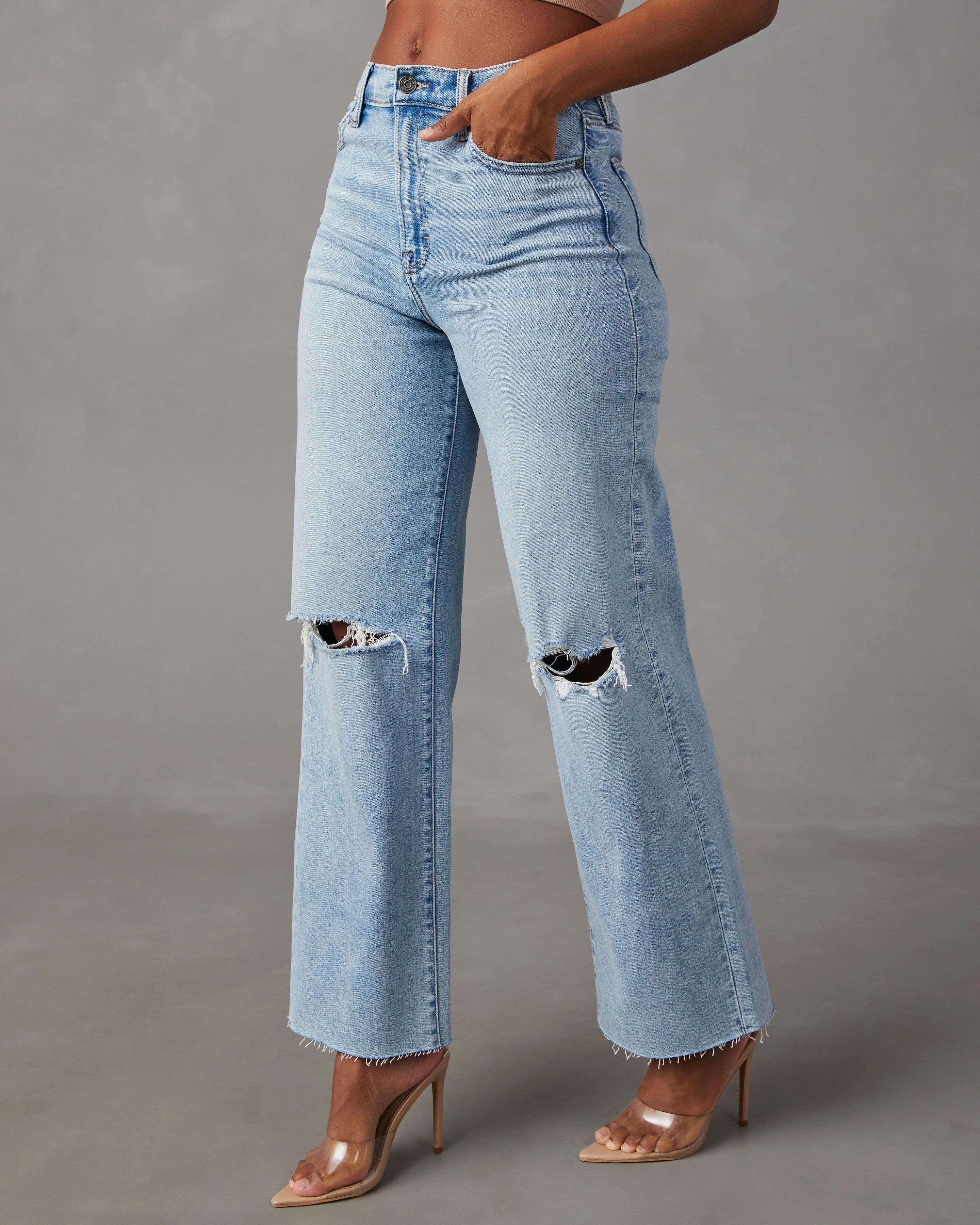 Alec High Rise Distressed Dad Jeans | VICI Collection
