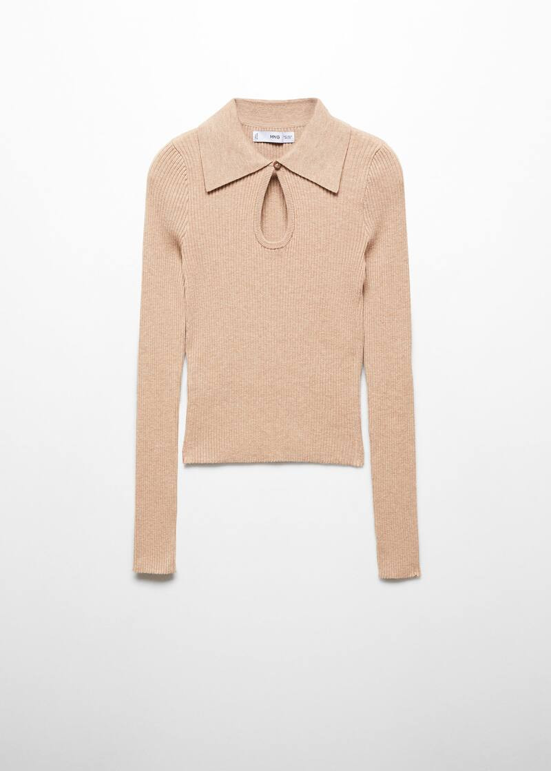 Polo neck opening sweater -  Women | Mango United Kingdom | MANGO (UK)
