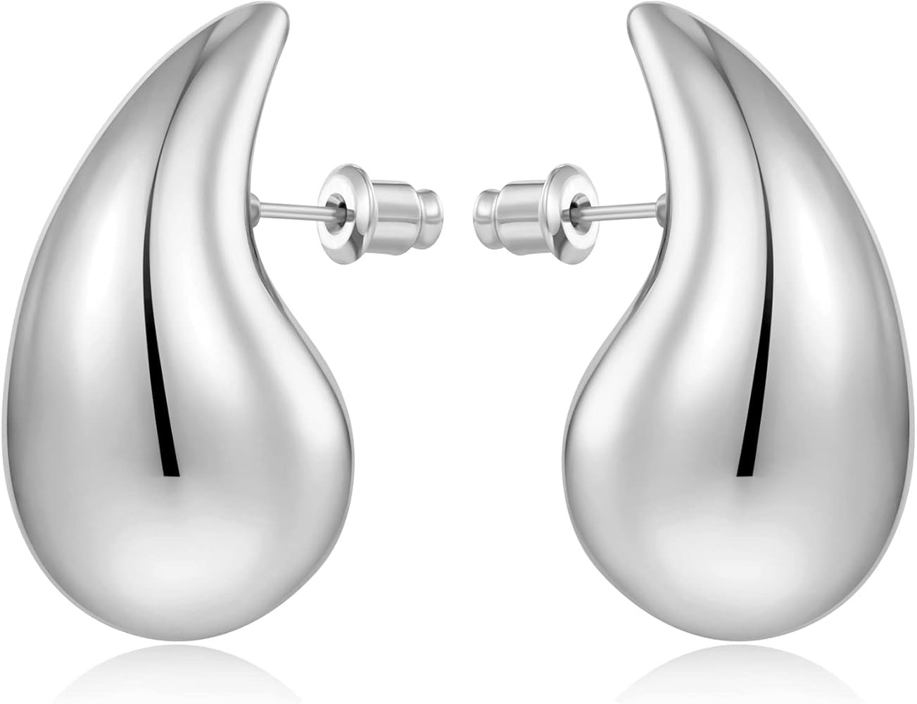 MUYAN Waterdrop Earrings for Women,Chunky Gold Silver Drop Earrings Fashion Jewelry Gift | Amazon (US)