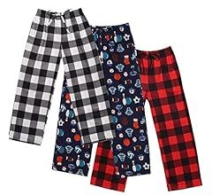 Ekouaer Boys Pajama Pants 3 Pack Sleep Pants Soft Elastic Waist Kids Pajama Bottoms Plaid Lounge ... | Amazon (US)