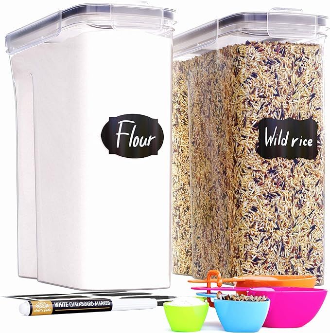 Chef's Path Airtight Food Containers - Set of 2 for Kitchen & Pantry - BPA Free for Cereal, Rice,... | Amazon (US)