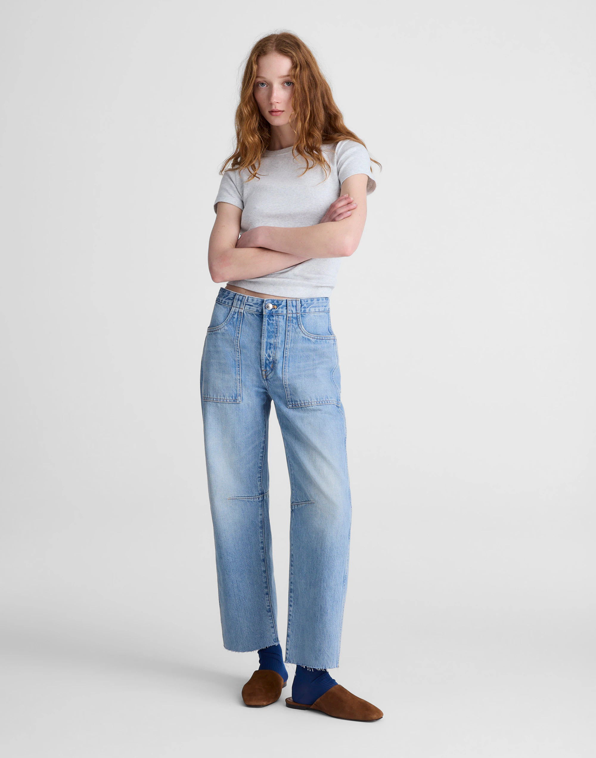 The Tall Darted Utility Barrel-Leg Jean in Faded Horizon | Madewell