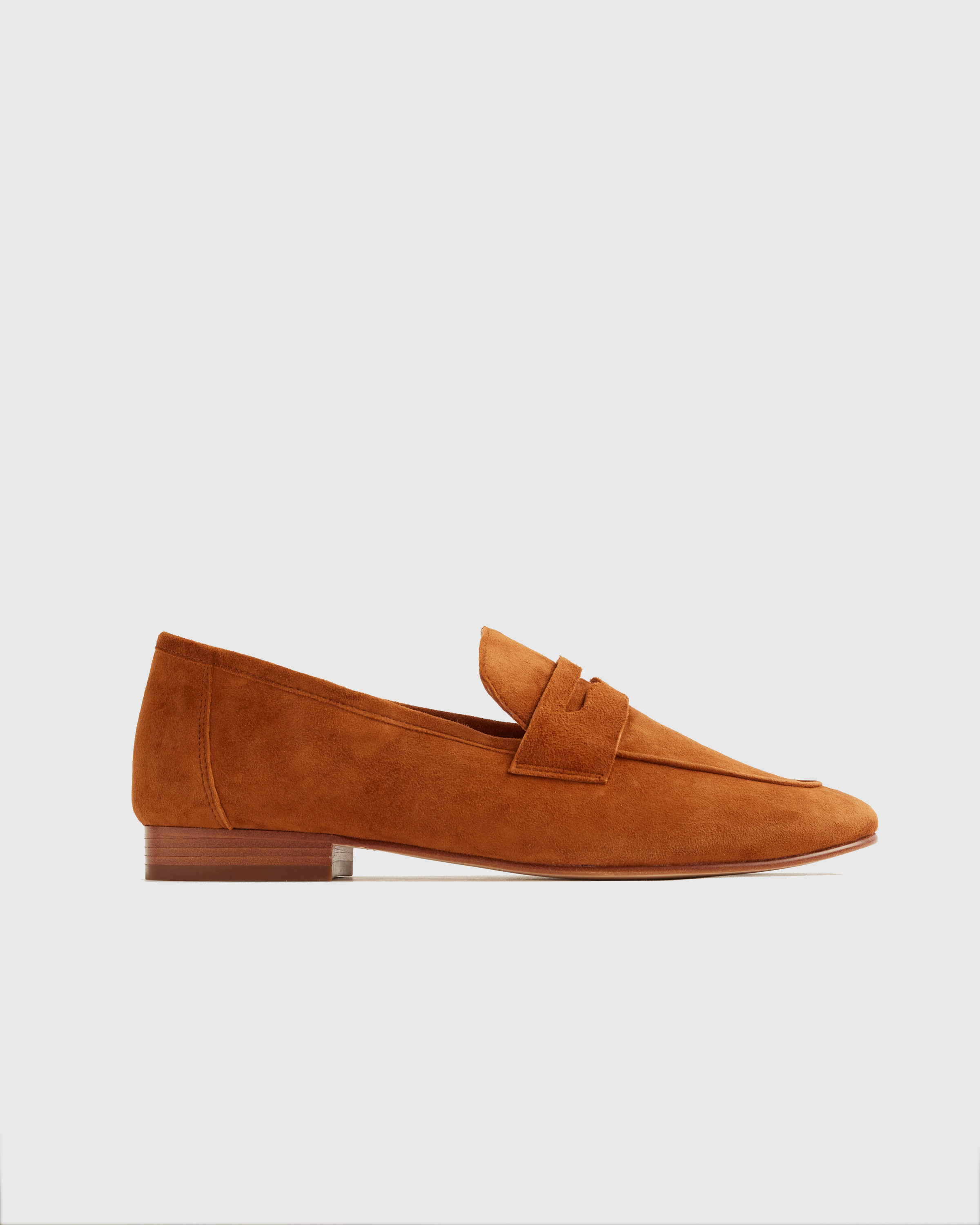 Quince | Women's Italian Suede Penny Loafer in Cognac, Size 5.5, Suede Leather | Quince