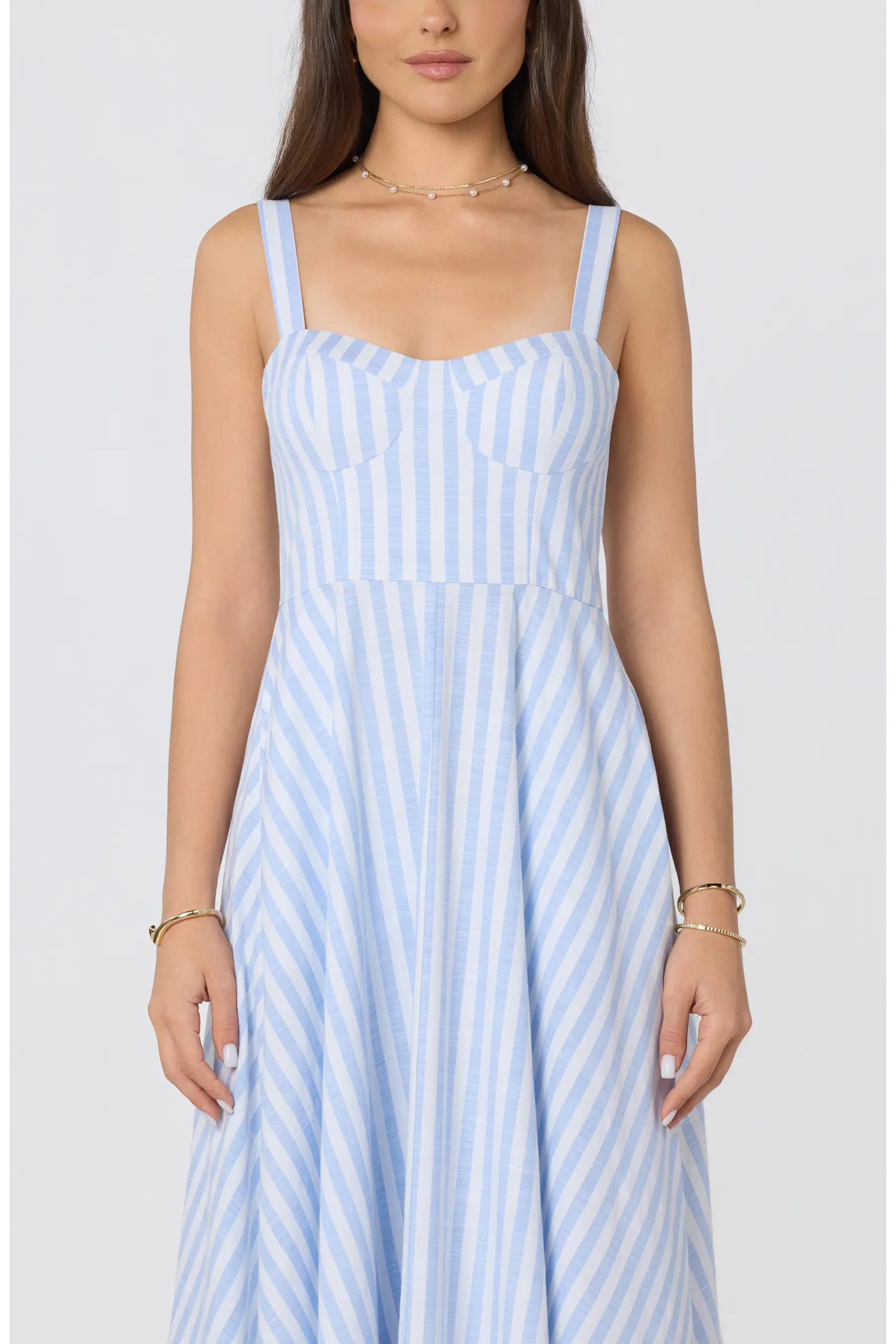 ASTR the Label Isabela Stripe Sweetheart Neck Midi Dress (Women) | Nordstrom | Nordstrom