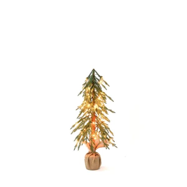 Green Pine Artificial Christmas Tree with Clear/White Lights | Wayfair North America