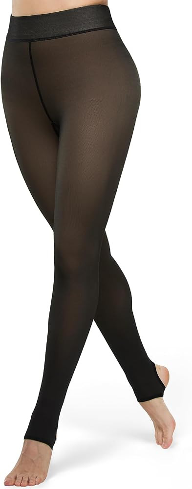 Fleece Lined Tights Pantyhose Leggings, Sheer Opaque (XS-2XL) | Amazon (US)
