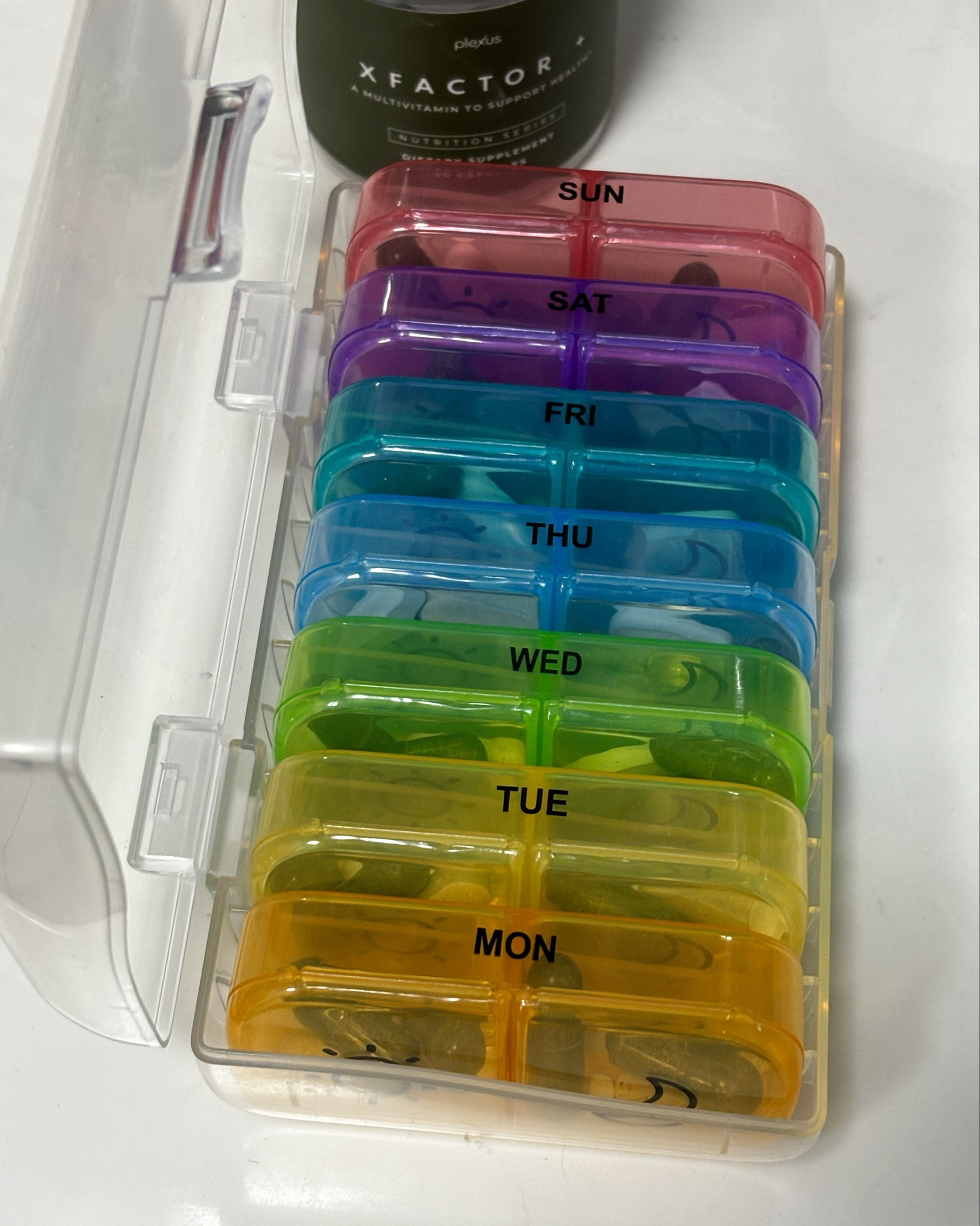 Stay on top of your supplement or medication routine with this colorful weekly pill organizer! With separate AM and PM compartments and a secure snap-close design, it’s perfect for travel, daily use, or keeping your wellness game strong. Under $10 on Amazon and super user-friendly—especially if you’re juggling multiple vitamins or meds! I use each slot for one dose each day so I get two weeks out of the container.

#LTKHome #LTKFindsUnder50 #LTKSaleAlert