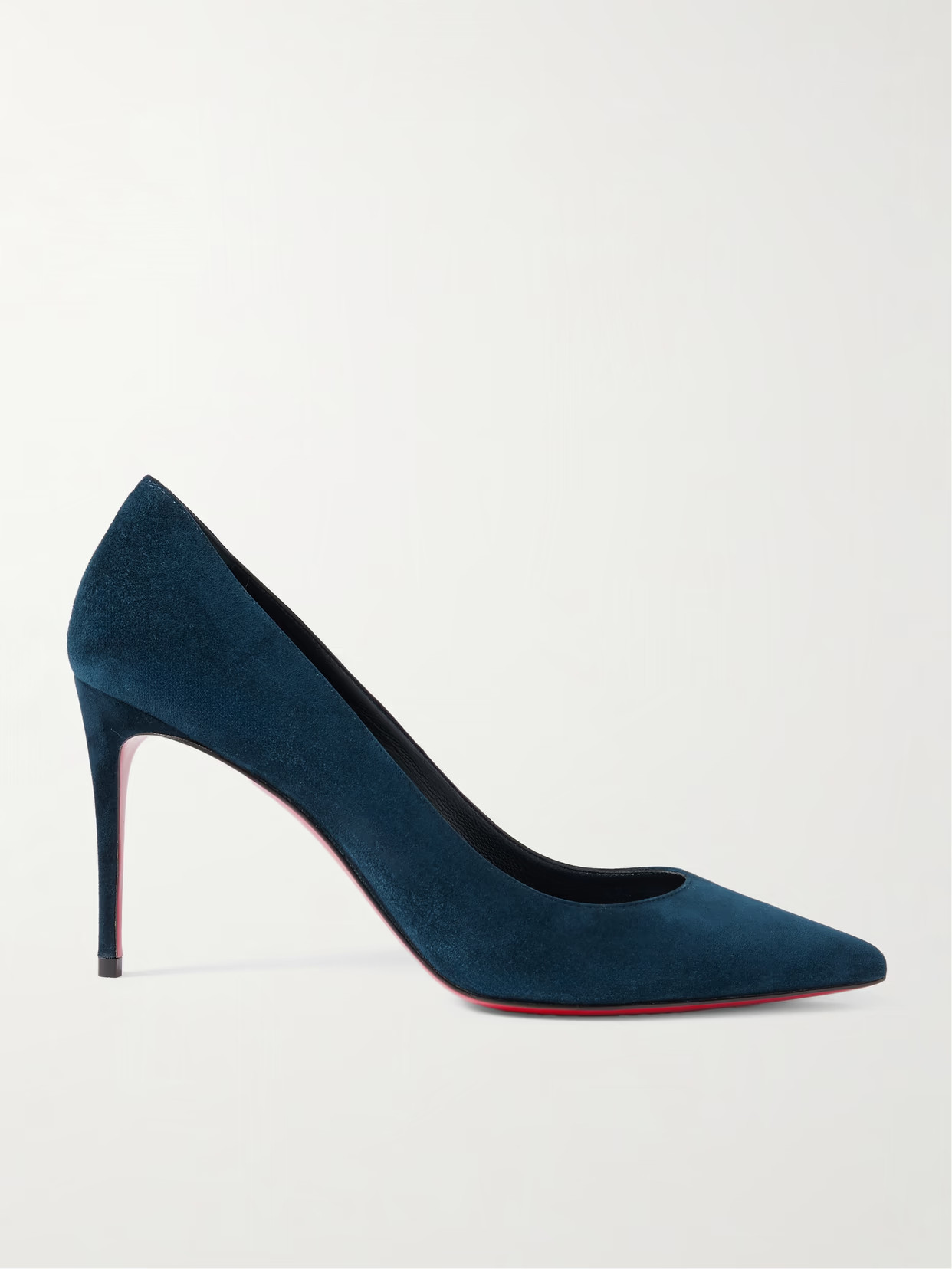 Christian Louboutin - Kate 85 Suede Point-toe Pumps - Navy | NET-A-PORTER (UK & EU)