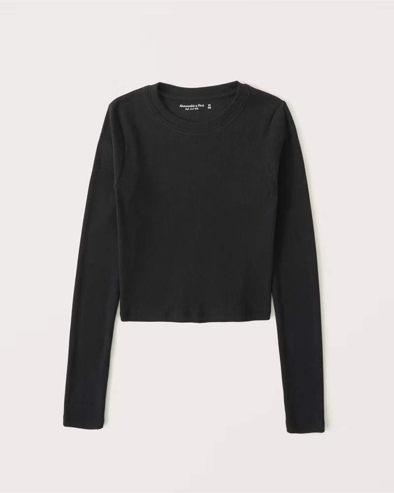 Long-Sleeve Ribbed Crew Tee | Abercrombie & Fitch (US)