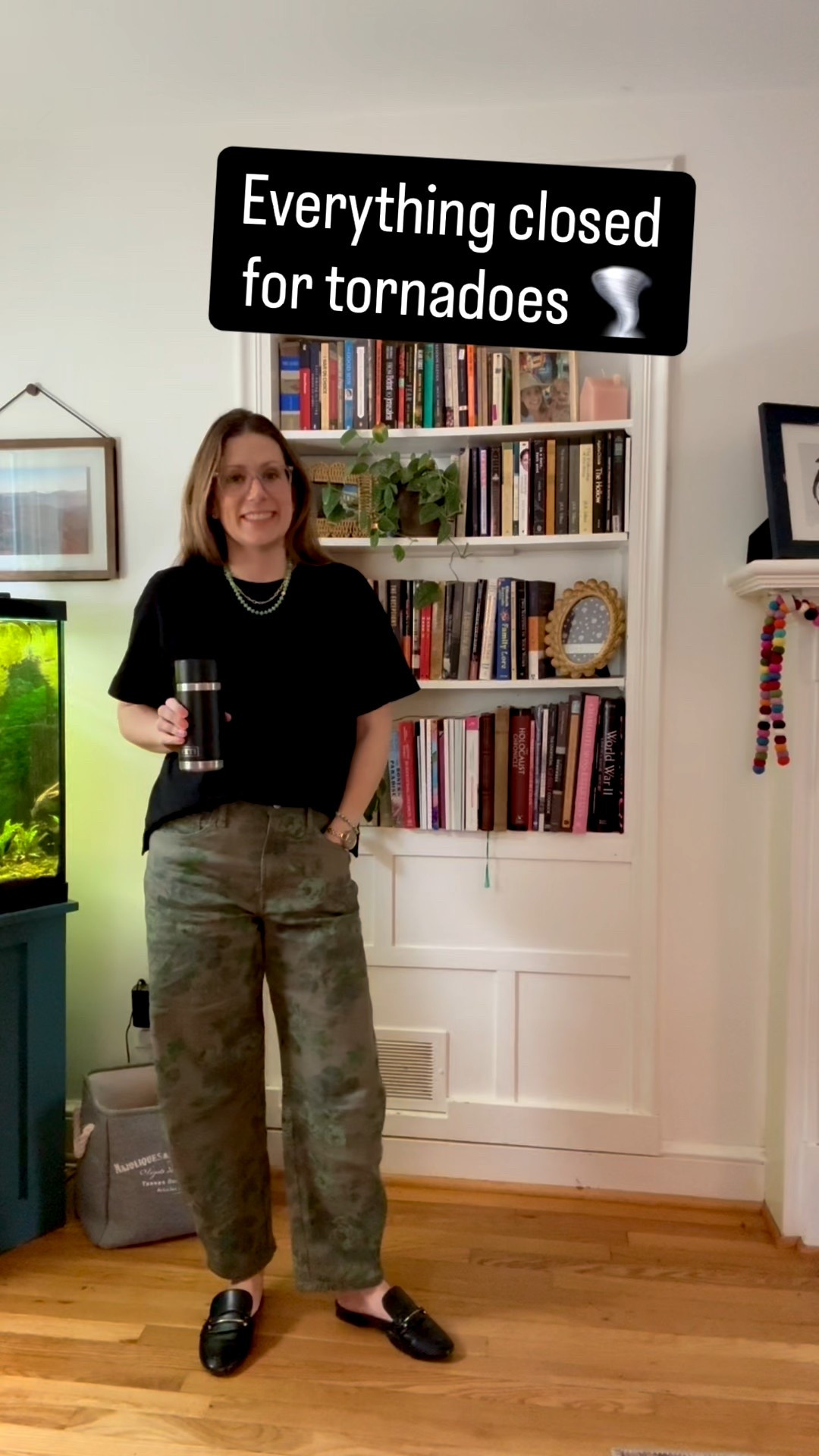 My tornado fit is not recommended attire 🤣

This vintage tshirt from Old Navy is fantastic. I have it in two colors, mine are from last year. They wash well and are heavier than a typical tee. Run tts. 

My floral barrel leg pants always make me happy, run tts and are so pretty in person  

#LTKootd #LTKSeasonal