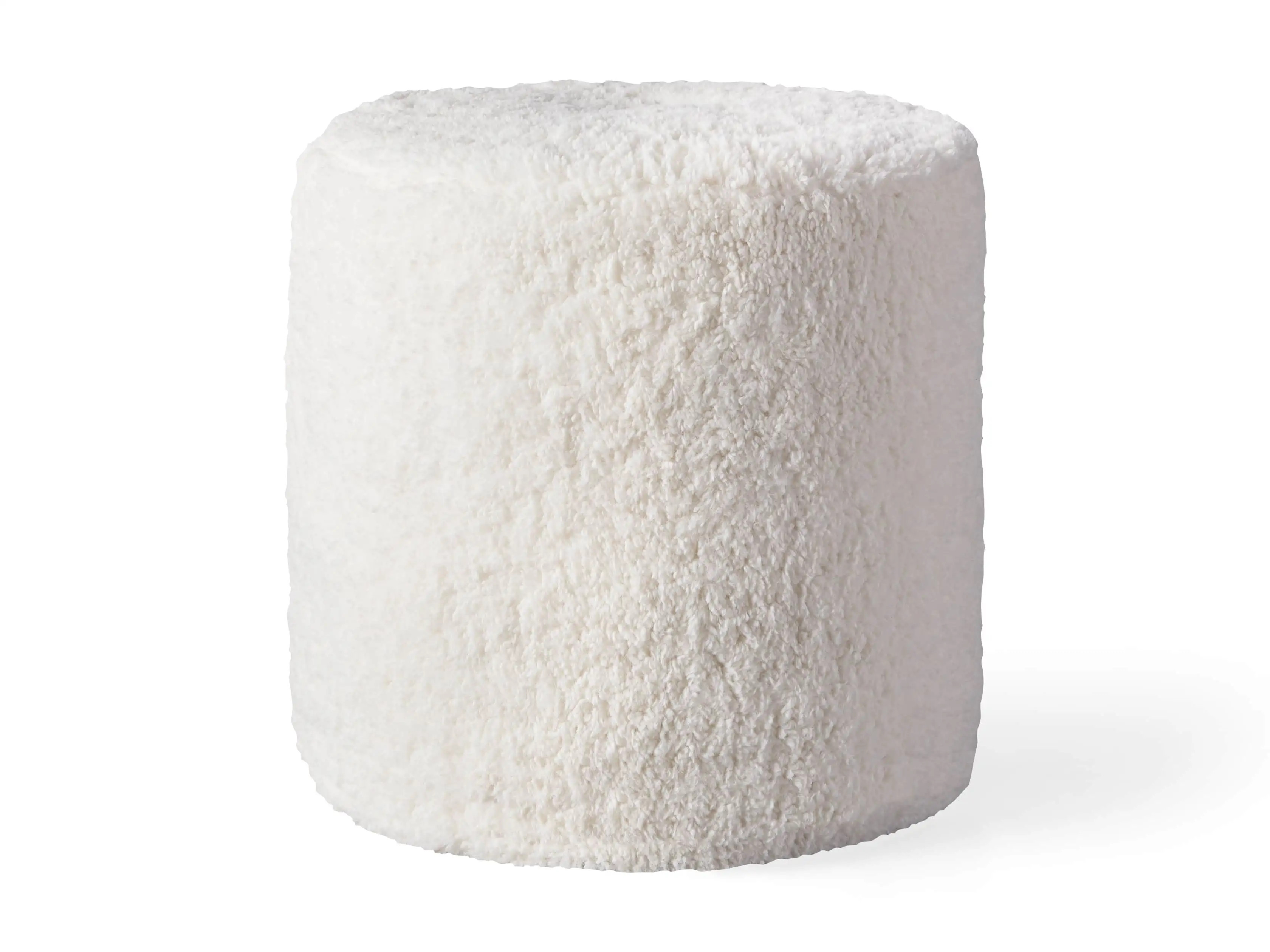 Faux Sheepskin Ivory Pouf | Arhaus