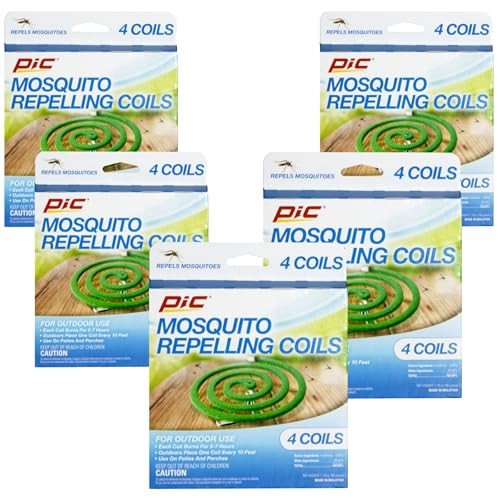 PIC Mosquito Repelling Coils, 4 Count Box, 5 Pack - Mosquito Repellent for Outdoor Spaces (20 Coils Total) | Amazon (US)