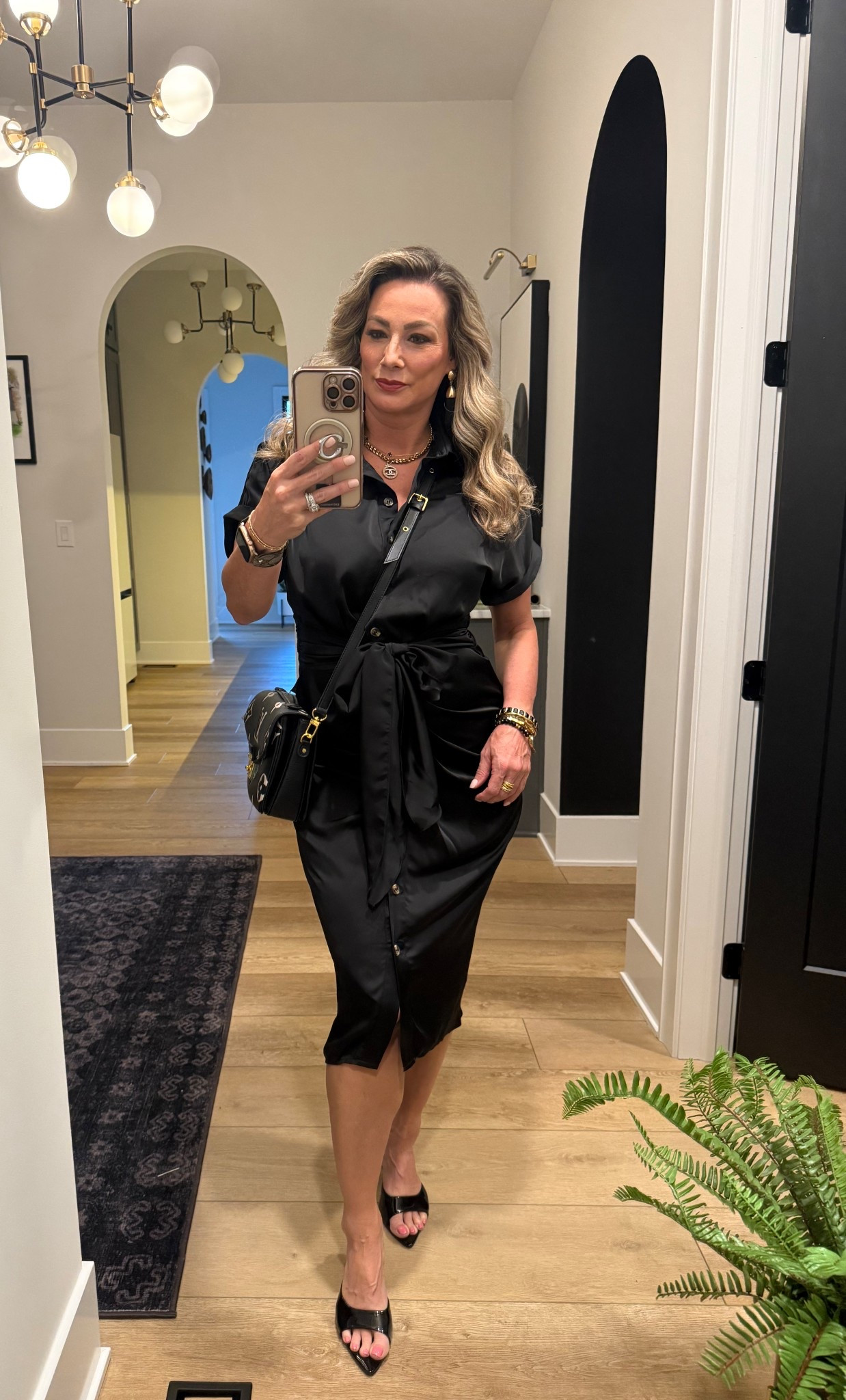 Black dress, it’s just easy. Love this satin tie front dress from Amazon  

#LTKMidsize #LTKootd