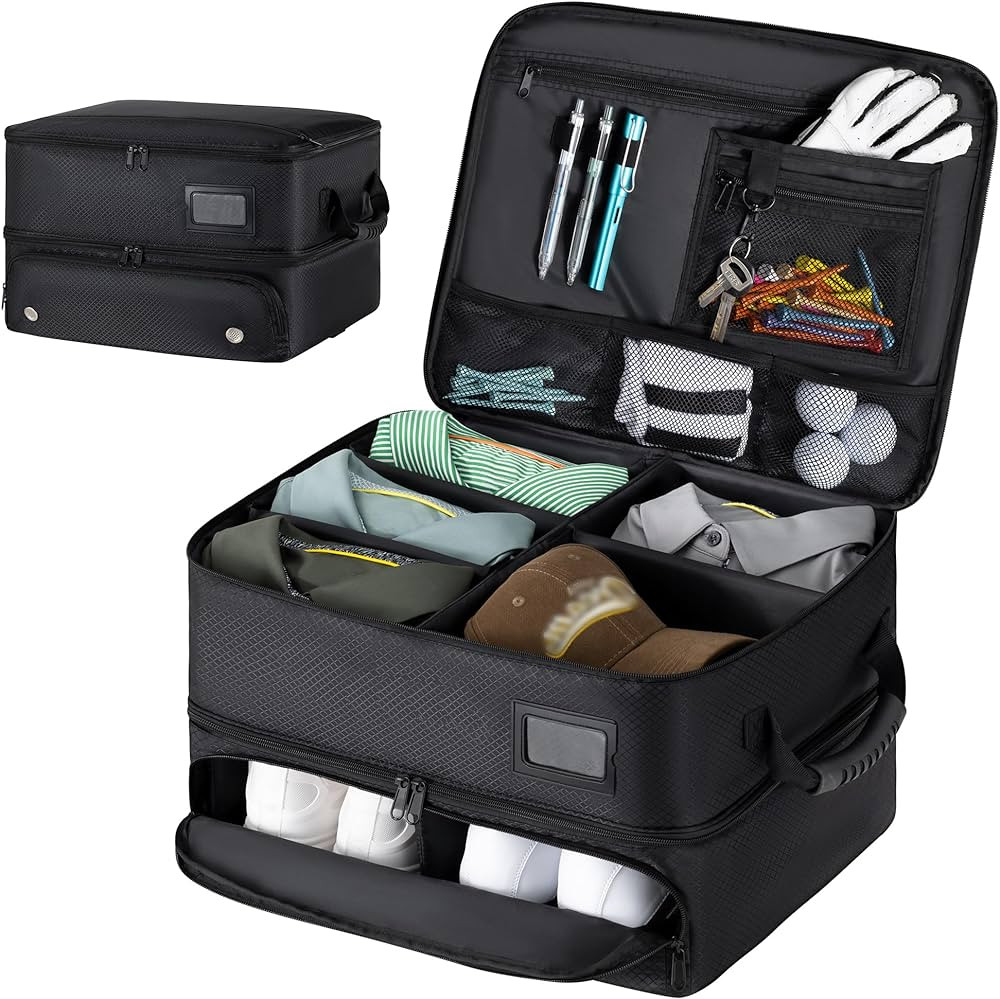 HIMAL HIMAL 2 Layer Golf Trunk Organizer, Golf Gifts for Men with Separate Ventilated Compartment... | Amazon (US)