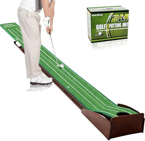 Putting Green Portable Indoor Putting mat，Includes Putting Practice Ball, Wrinkle-Free Mat, and... | Amazon (US)
