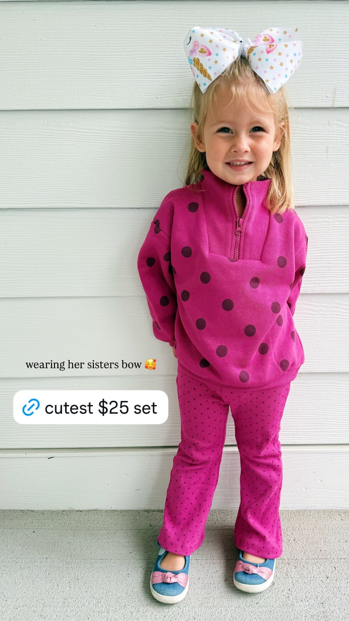 wearing her sisters bow 🥰 cutest $25 set @Zara