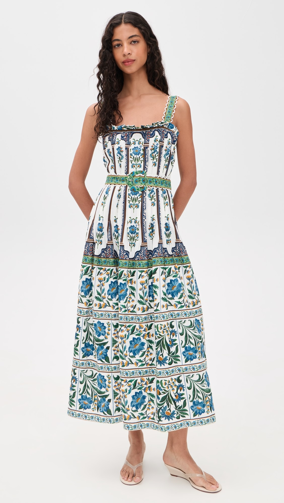 Manoela Off White Sleeveless Belt Maxi Dress | Shopbop