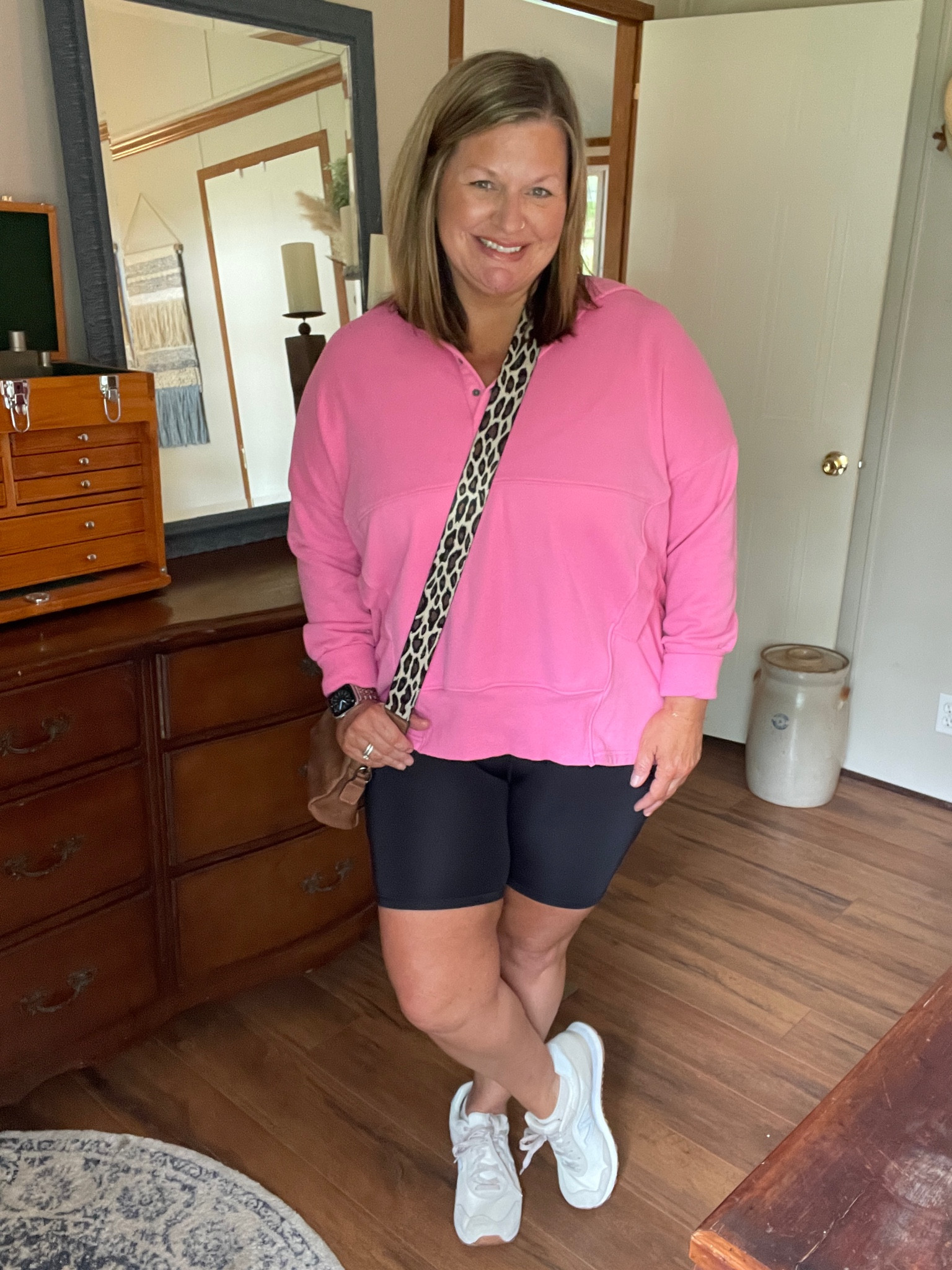 How to style bike shorts. 

#LTKActive #LTKover40 #LTKmidsize