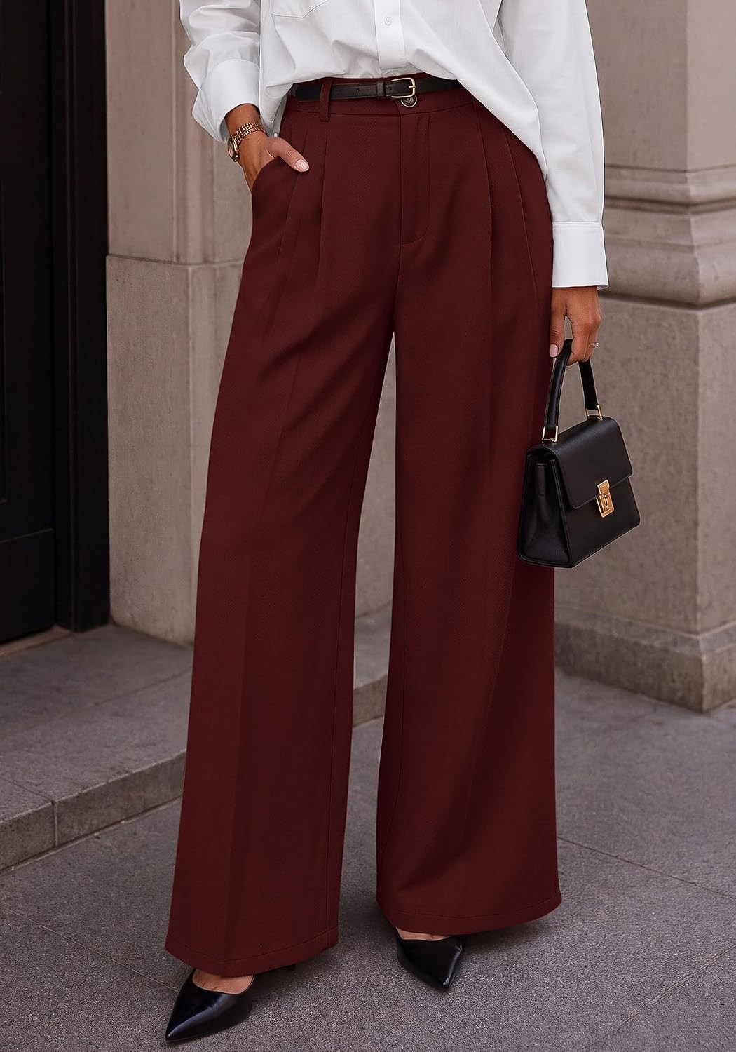 KIRUNDO Dress Pants Women 2026 Fall High Waisted Wide Leg Tailored Trousers | Amazon (US)