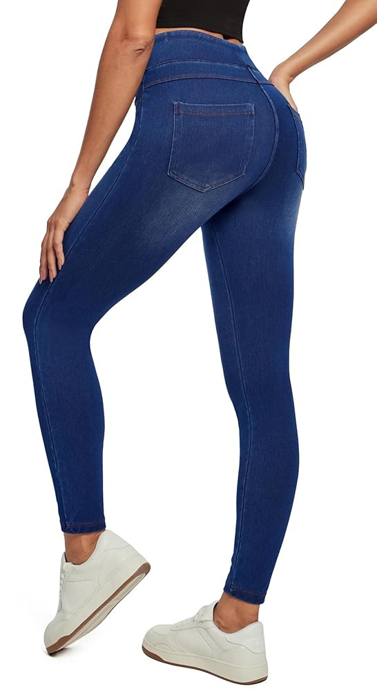 IUGA Stretchy Jeans for Women High Waist Jeggings Tummy Control Skinny Jeans Pull on Leggings wit... | Amazon (US)